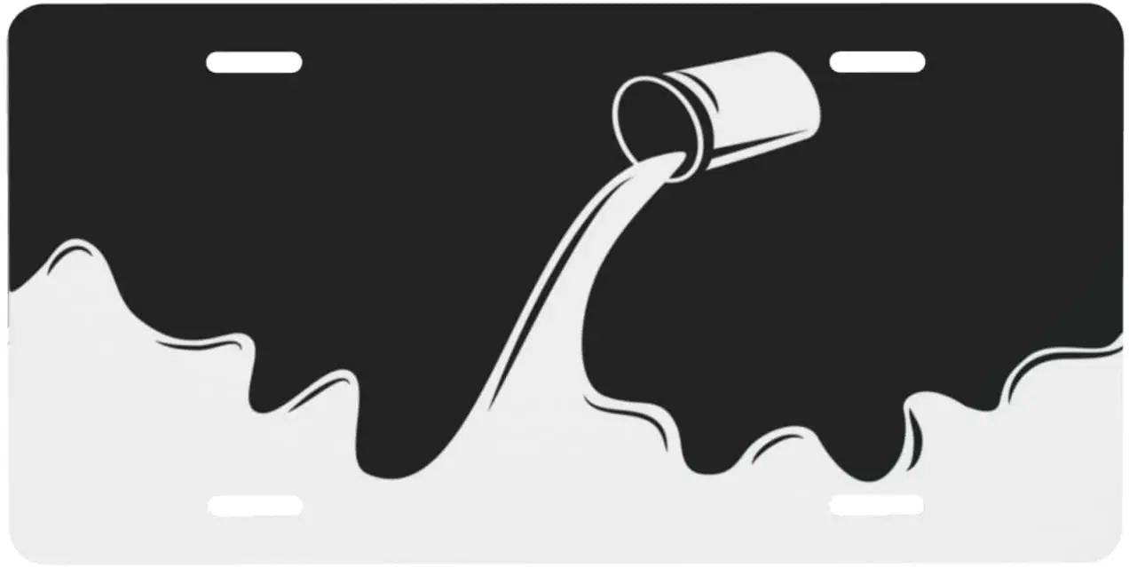 

Car Front License Plate Spilling Paint License Plate Decorative Vanity Tag Metal Car Plate Novelty Aluminum Home Decor