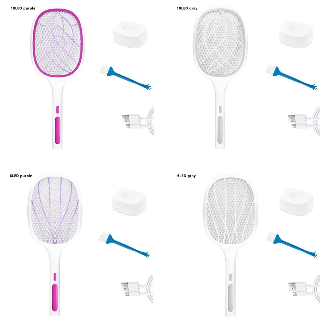 

Electric Flies Swatter Killer UV Light USB Rechargeable Fly Racket LED Lamp Summer Mosquito Trap Racket Anti Insect Bug Zapper