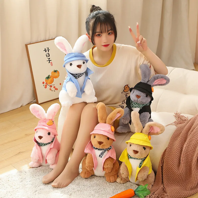

33/45cm Simulation Rabbit Plush Toys Soft Stuffed Rabbit Cosplay Doll Birthday Gifts for Children Baby Accompany Sleep Toy