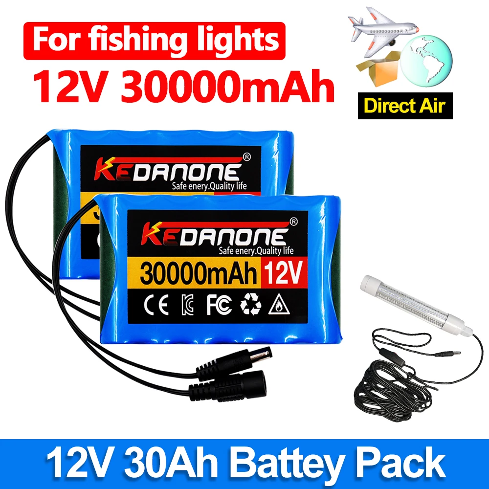 

Air Shipping Rechargeable Battery 12V 30000mah Lithium Battery Pack Capacity DC 12.6V 30Ah CCTV Camera Monitor with Charger
