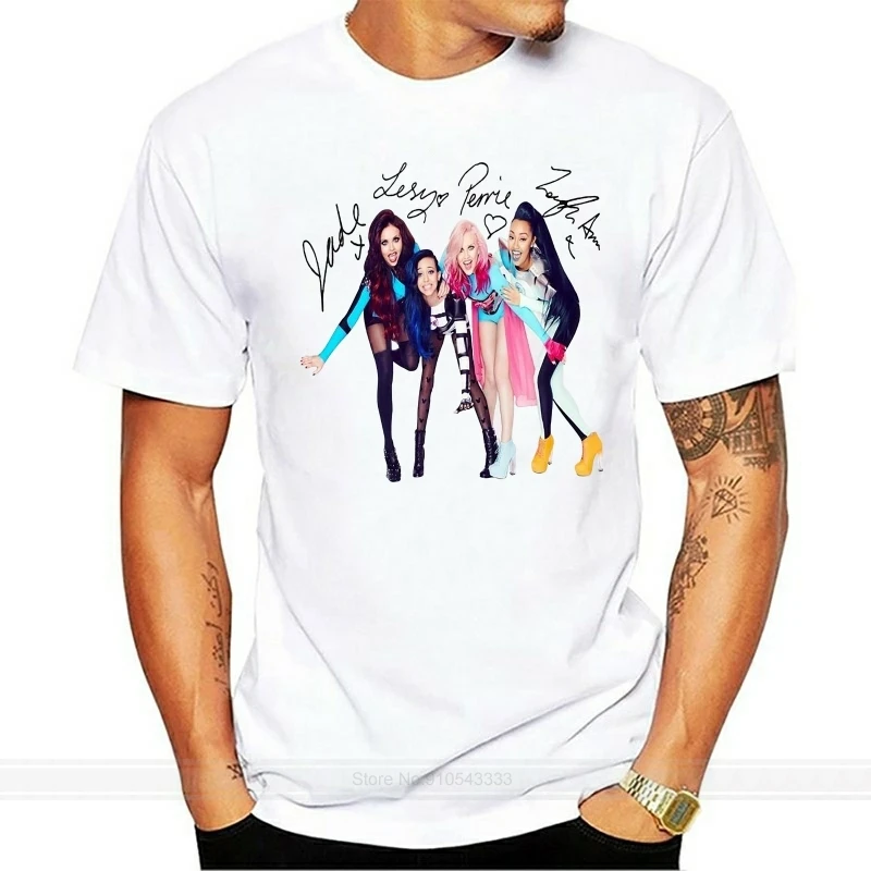 

Футболка T269 с надписью Little Mix, футболка, хлопковая Футболка с автографом, одежда для концерта, мужская летняя модная футболка, европейский размер