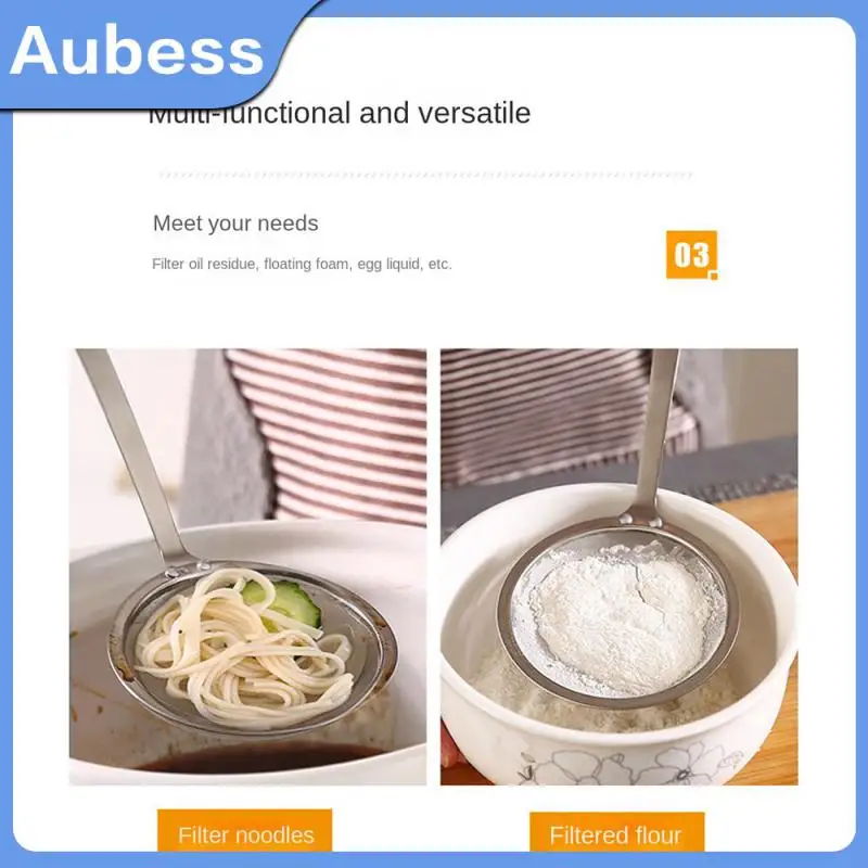 

Multi-function Skimmer Long Handle Oil Residue Spoon Ultra-fine Heat Insulation Colander Kitchen Gadgets Kitchen Filter Screen