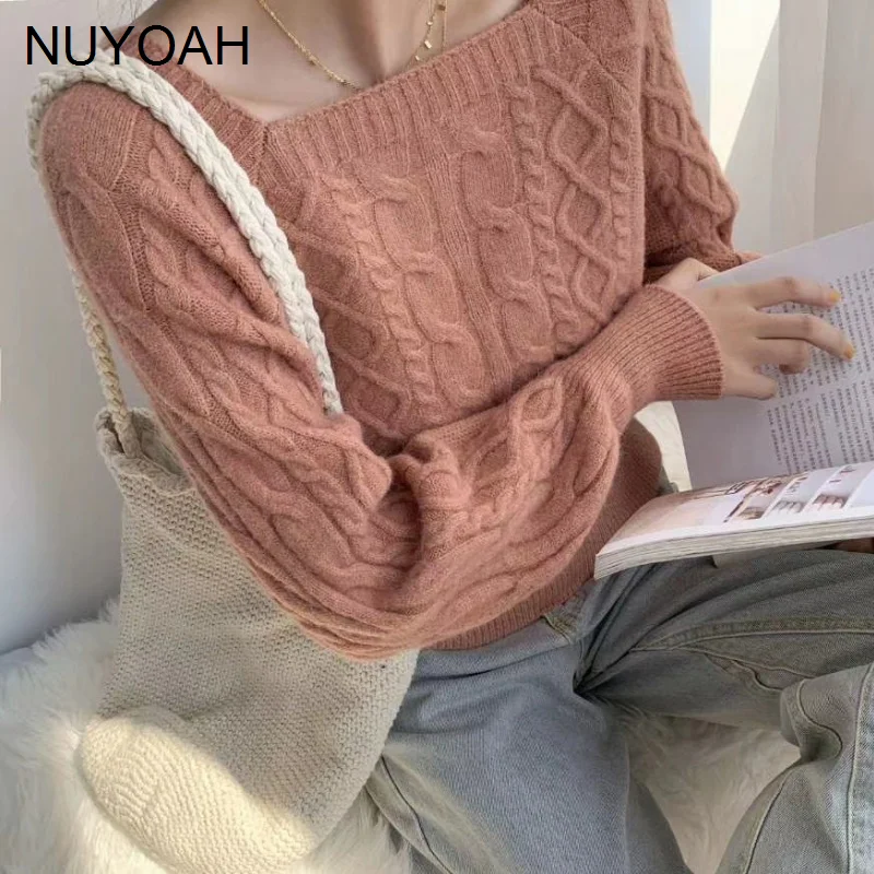 

Женский Мягкий трикотажный свитер с квадратным вырезом, в стиле ретро