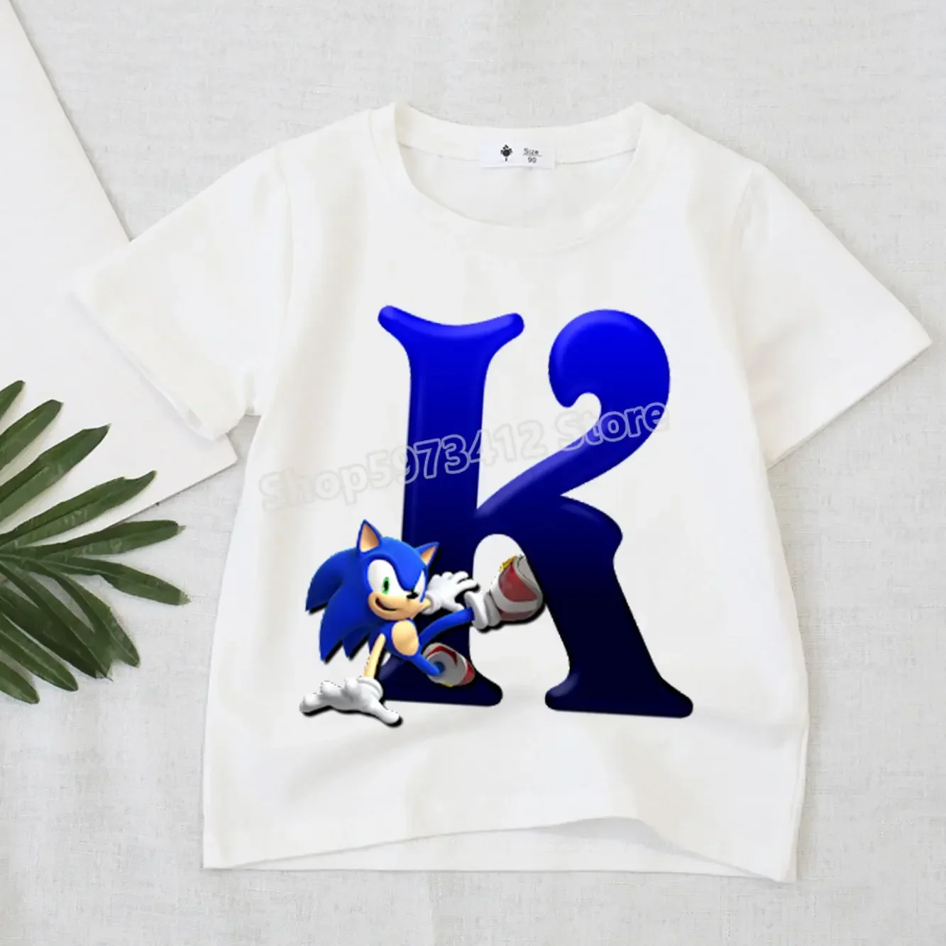 Sonics The Hedgehogs Letter Shirt Cartoon Anime Action Figure Print Supersonics Tops Kids Boutique Tees Boys Girls Clothes Gifts