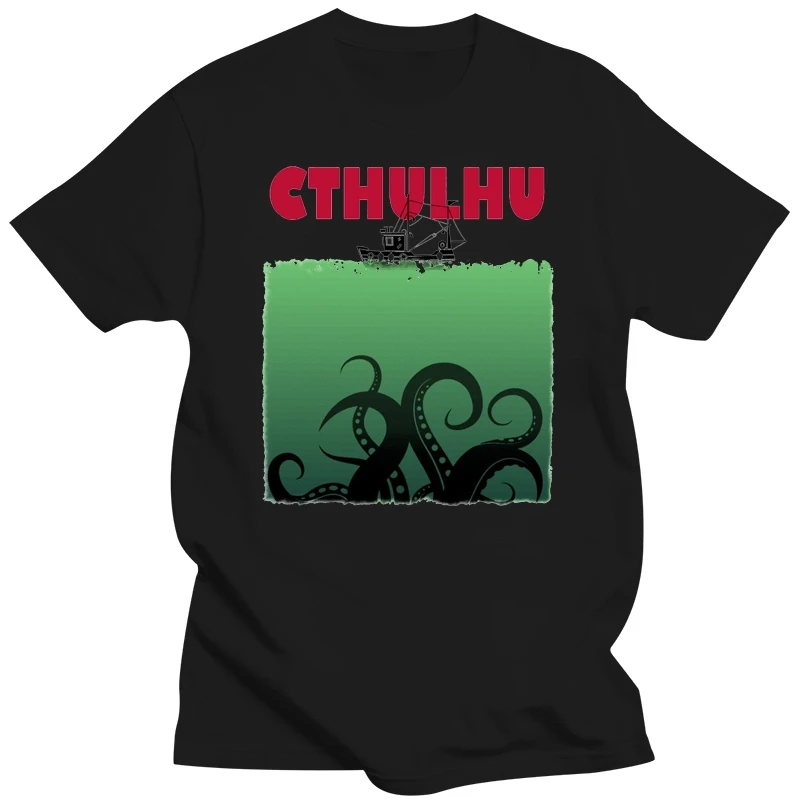 

Мужская футболка Lovecraft Cthulhu, карикатура, забавный ужас, художественное искусство, печатная Футболка