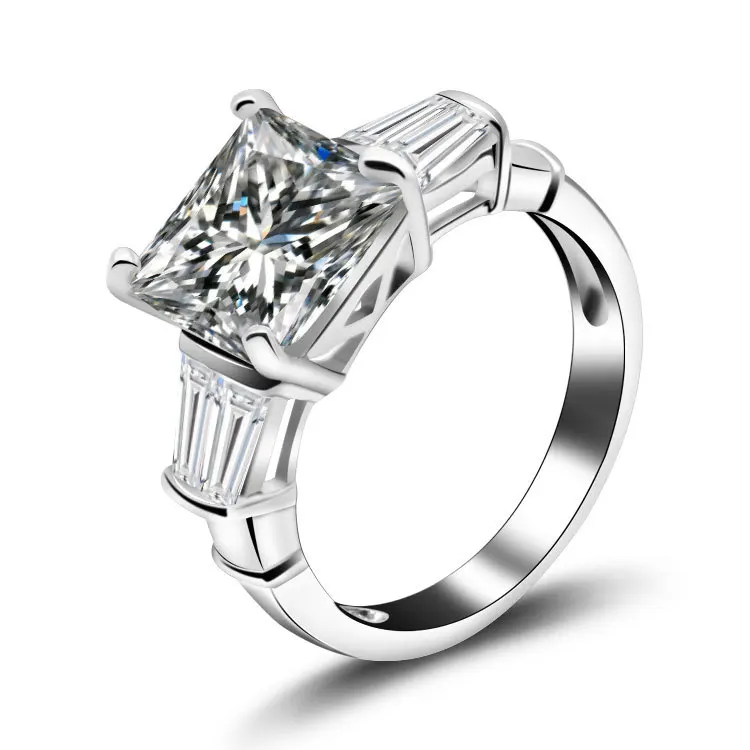 

2021 ME3 Silver Ring with created gemstone Blue Topaz Glass Crystal for women New arrival women Rings