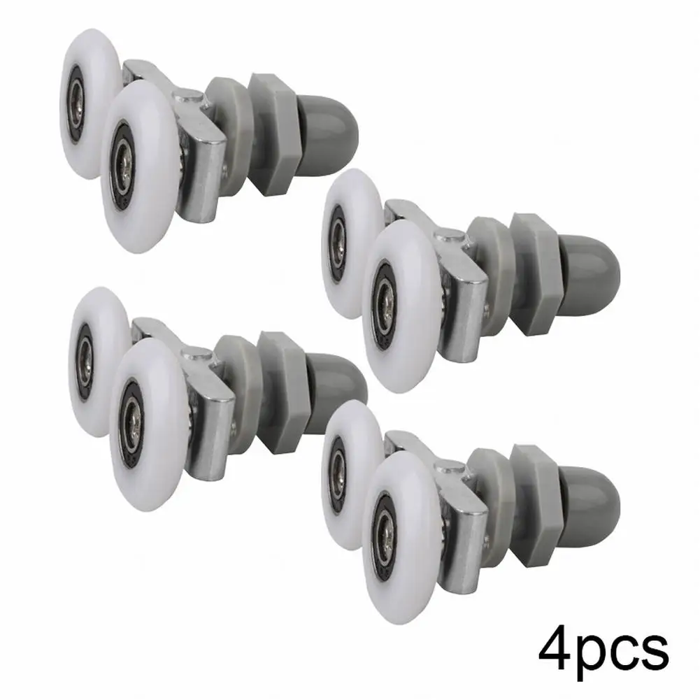 4pcs Twin Bathroom Shower Door Roller Runner Wheels Sliders 19/23/25/27mm Dia Rooms Cabins Pulley Hardware Accessori - купить по
