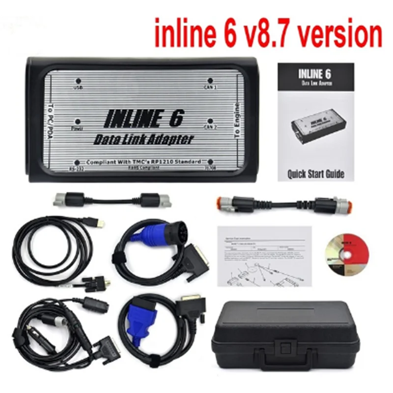 

CUM-MINS INLINE 6 Data Link Adapter Heavy Duty Scanners V8.7 Software Truck Profession Diagnostic Tools in CAN Flasher Remapper