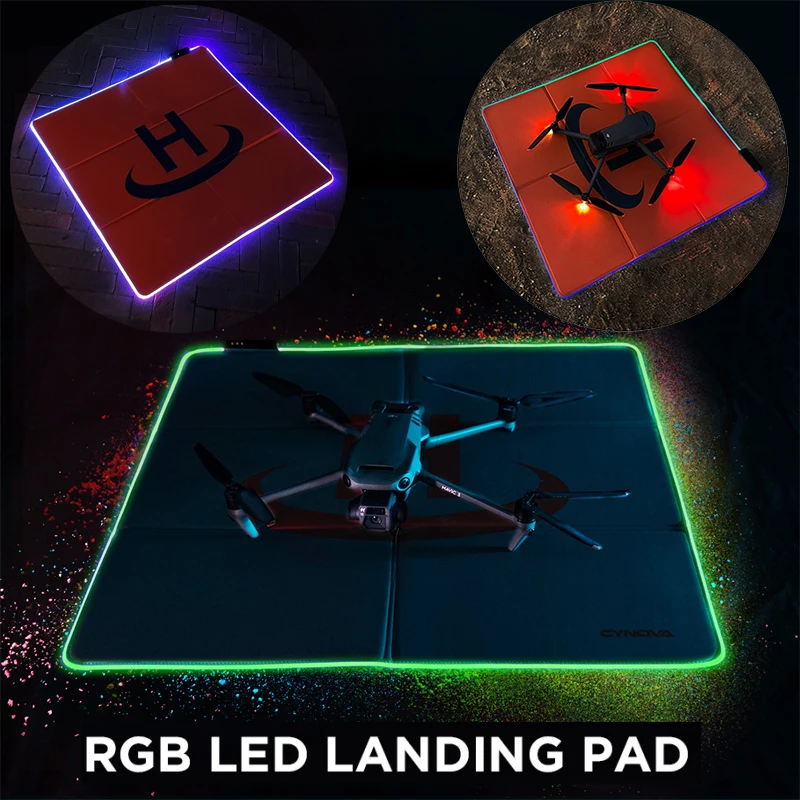 

for DJI Mavic 2 3 Pro Air 2S FPV Avata Mini Drone LED Landing Pad Light Highlighting Parking Apron Foldable Takeoff Folding Mat