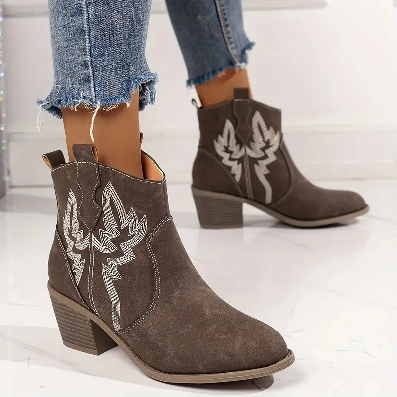 

Recommended shop Women's Embroidered Chunky Heel Boots, Fashion Slip On Short Boots, Comfortable Ankle Boots