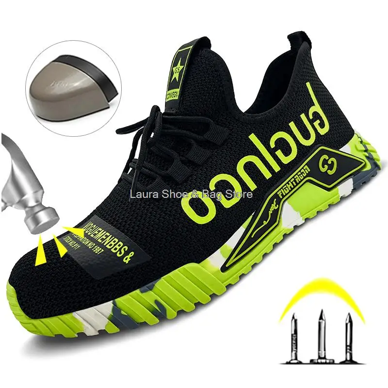 

Fashion Safety Shoes Men Women Steel Toe Sneaker Puncture Proof Work Safety Boots Man Construction Work Boots Male Security Boot