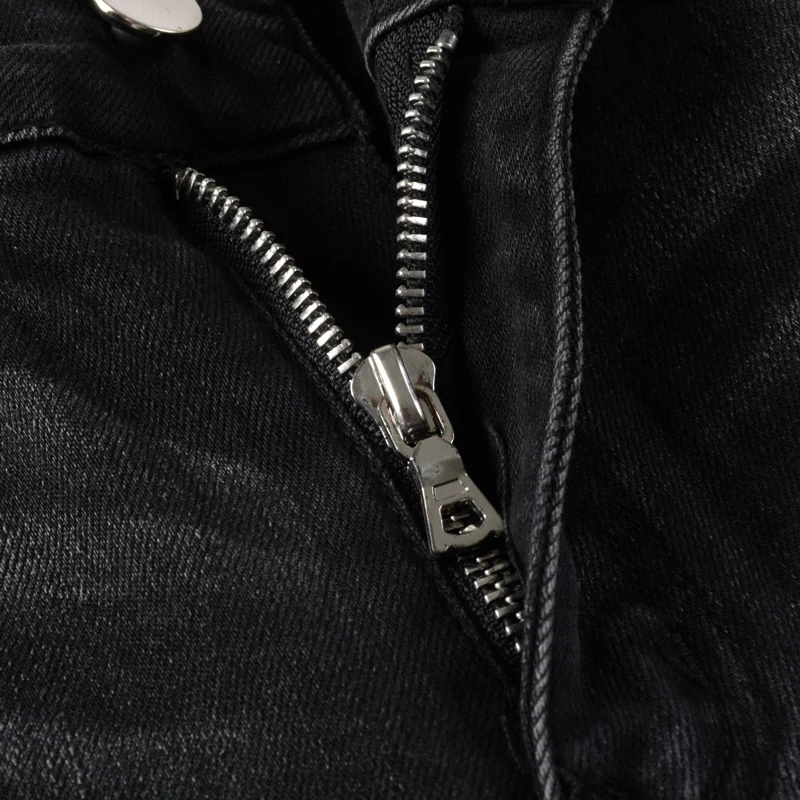 Street Fashion Men Jeans Black Stretch Retro Ripped Jeans Men Hole Trousers Patch Designer Brand Hip Hop Denim Punk Pants Hombre