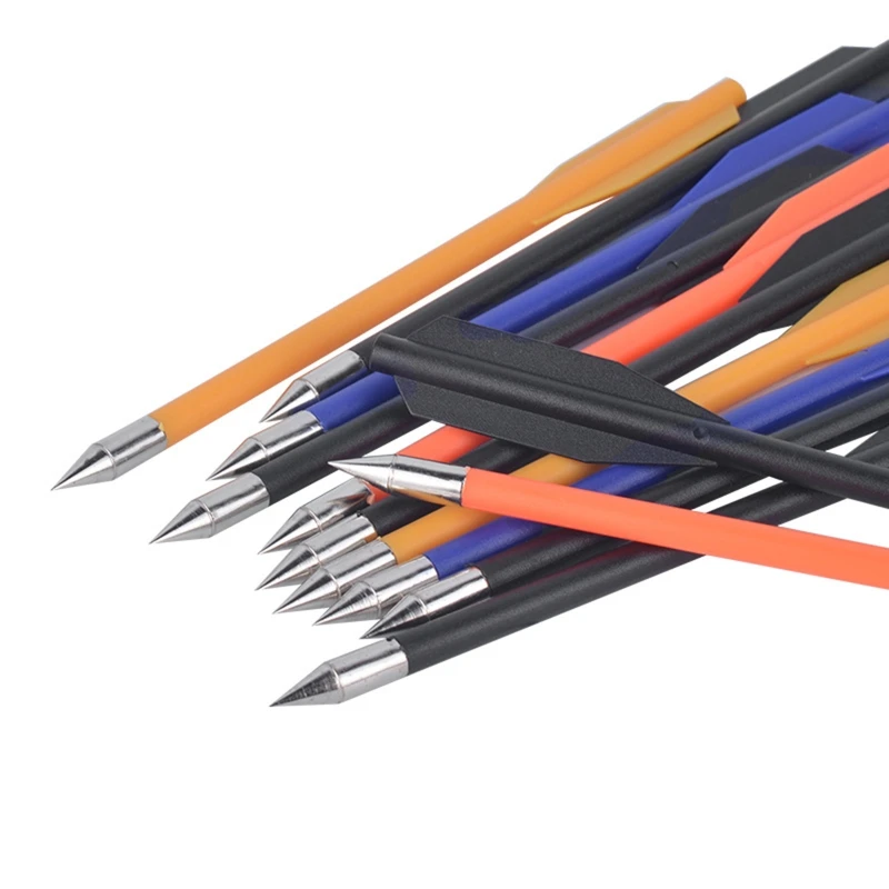 

12Pcs Iron Tip Archery Arrows Hunting Replacement for Crossbow Bolt Archery Compound Bow Recurve Bow Practice Arrows N58B