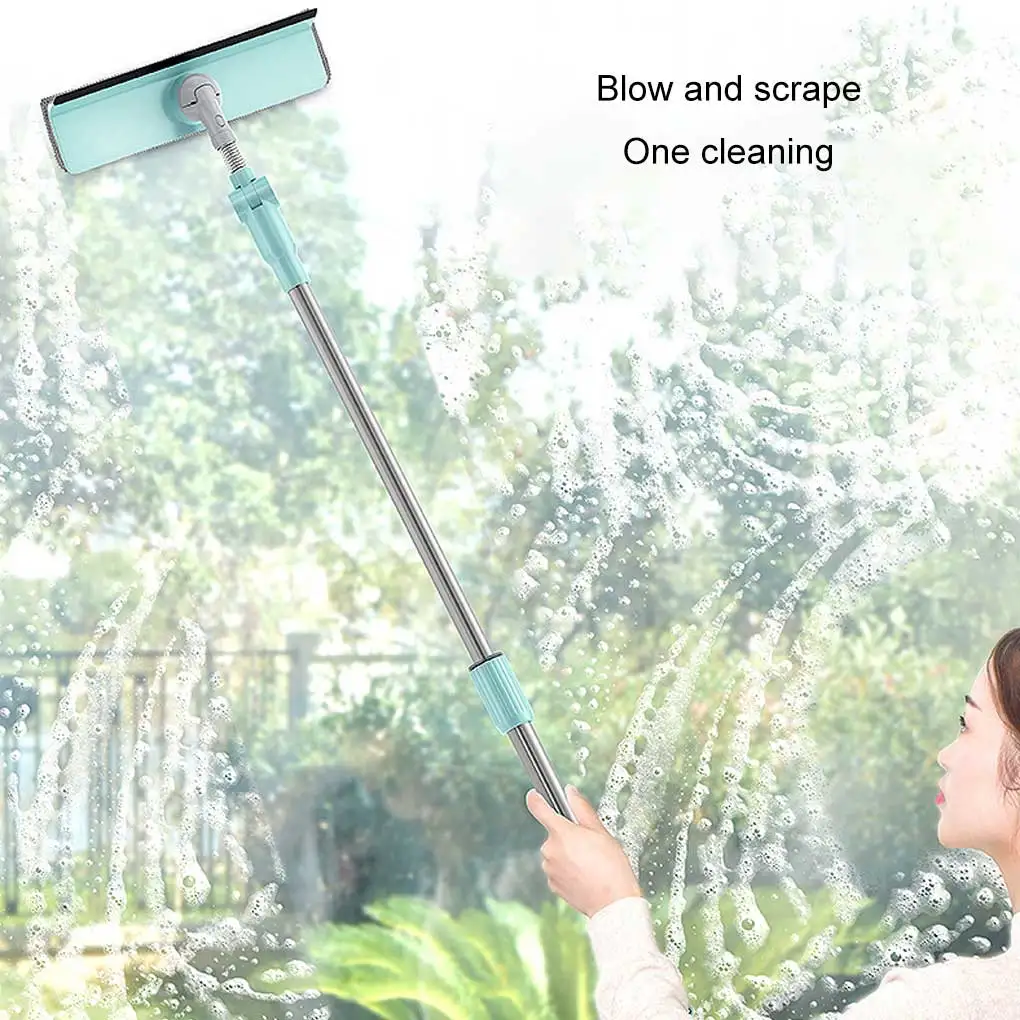 

Telescopic Window Cleaning Brush Long Handle Squeegee Pad Double-Faced High-rise Window Glass Mirror Dust Brush Broom