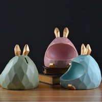 3d rabbit statue for decoration table accessories storage box cash box coin bank home decoration living room