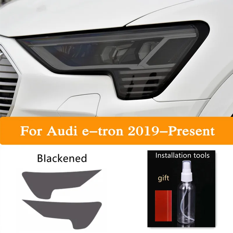 2 Pieces For Audi e tron Quattro 2020 Car Headlight Tint Black Protective Film Protection Clear TPU Sticker Accessories 2 Pieces For Audi e tron Quattro 2020 Car Headlight Tint Black Protective Film Protection Clear TPU Sticker Accessories