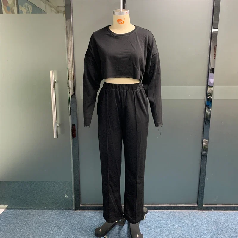 Женский Комплект Из Двух Предметов Wefads Весенний Модный Короткий Топ С Круглым