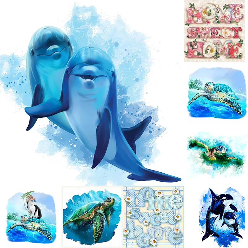

5D DIY Diamond Painting Mosaic Turtle Dolphin Alphabet Flower Picture Of Rhinestones Embroidery Sea Full Drill Wall Home Decor