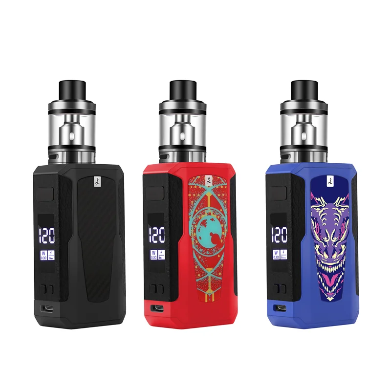 

120W Box Mod Kit Vape Pen Electronic Cigarette 1800mah 2.5ml Atomizer OLED Screen E Cigarette Vaporizer Vaper Shisha Ecig