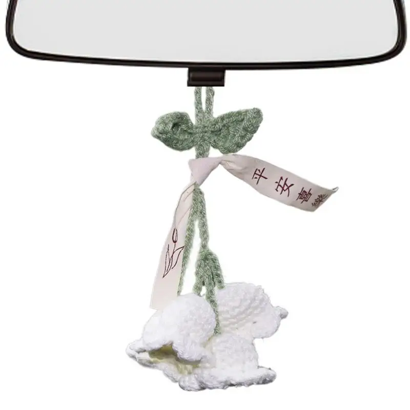 Маленькие цветочные украшения для автомобиля вязаные рождественская елка вид