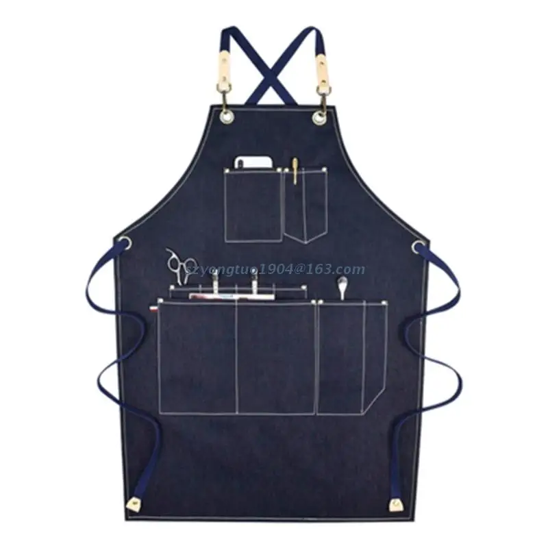 

P82D for Cross Back Aprons for Women Chef Waitress Hairstylist for Grill Painting