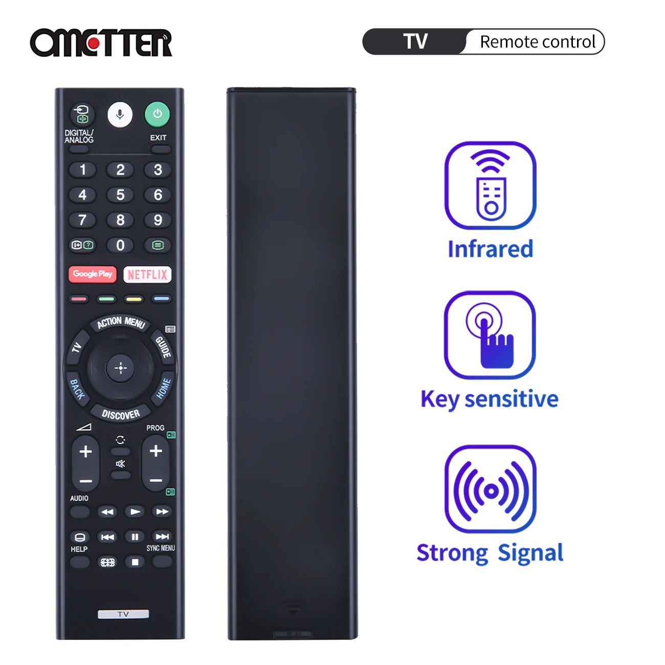 

RMF-TX200P Замена для Sony 4K Ultra HD Smart LED TV Remote Control KDL-50W850C XBR-43X800E Нет голосового управления