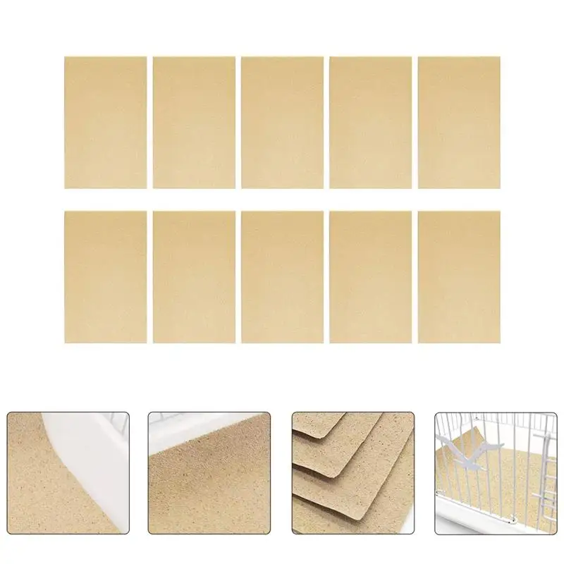 

10 Sheets Random Color Pet Supply Bird Cage Cushion Pad Pet Cage Sandpaper Parrot Cage Paper for Bird Cage Bird