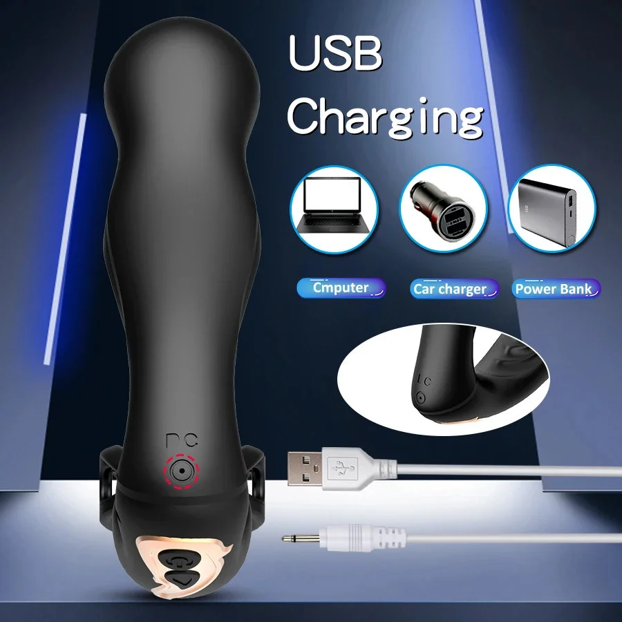 Мужской вибратор для массажа простаты двойное кольцо силиконовая анальная