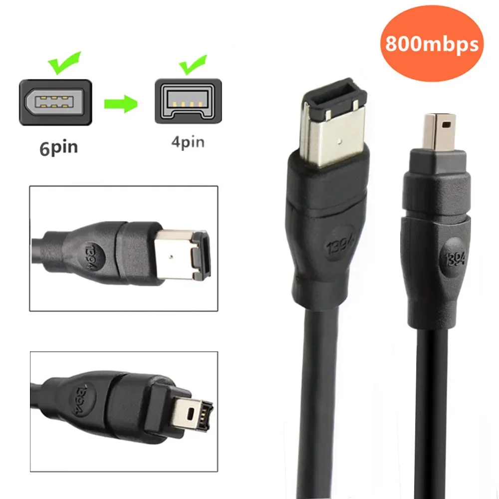 IEEE1394 Кабель Firewire DV для видеокамеры Sony Canon Sharp JVC 6-контактный на 4-контактный разъем