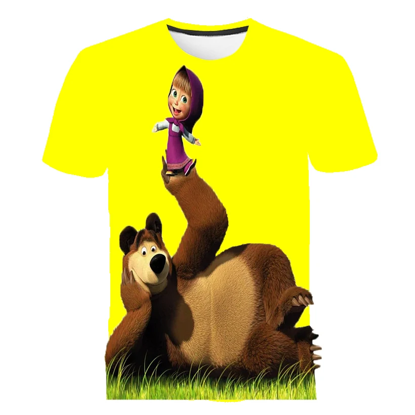 

Cartoon Martha And The Bear Boys T Shirt Kids Animal Tshirt Cute For Girls Child T-Shirts Children Clothing 2022 Casual Tops