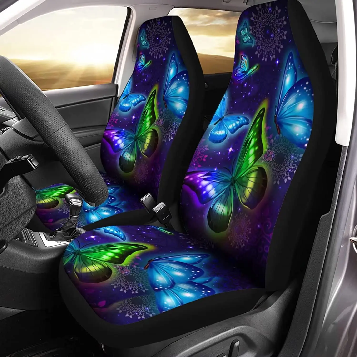 

Чехлы на передние сиденья автомобиля с принтом мандалы