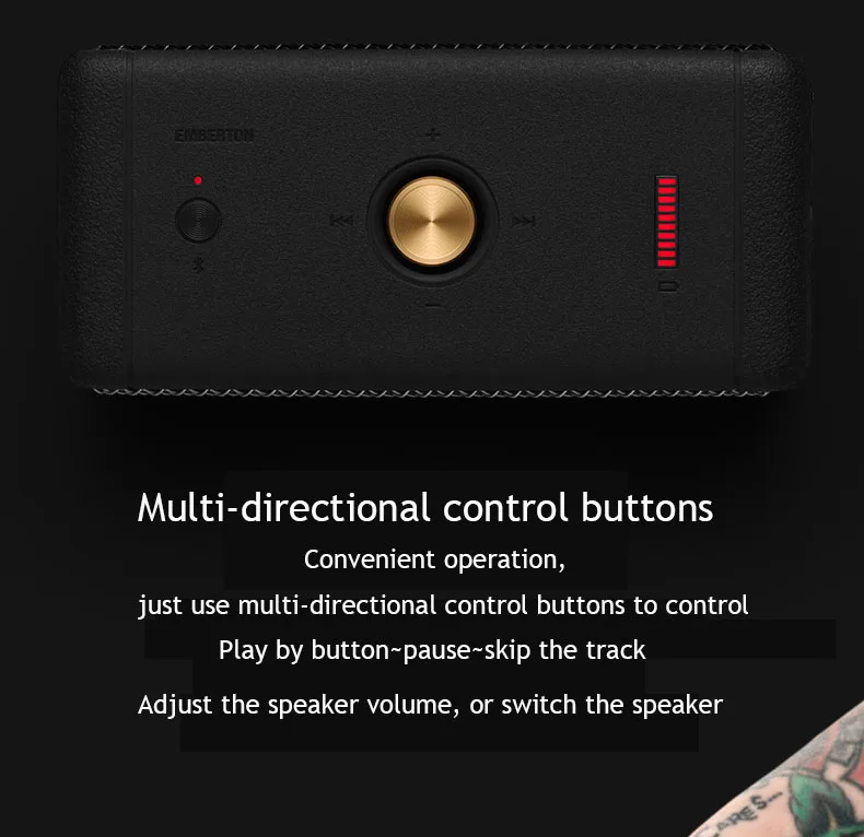 Портативная Беспроводная колонка Marshall EMBERTON Bluetooth 5 0 Ipx7 водонепроницаемая уличная