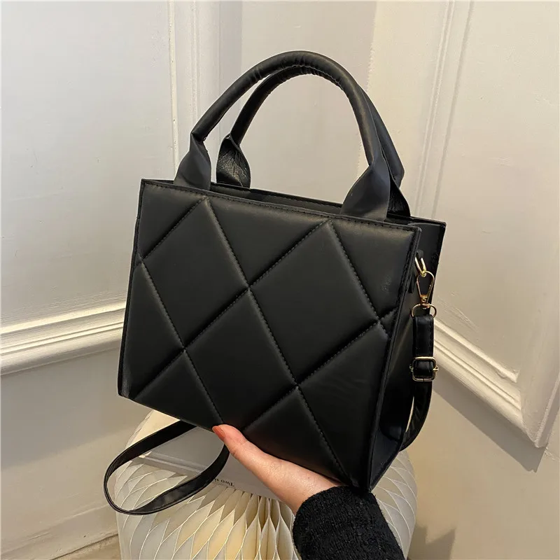 2023 New Spring Women Shoulder Bag Trendy Plaid Pu Leather Crossbody Bags Fashion Ladies Handbags Brand Designer Top Handle Bag