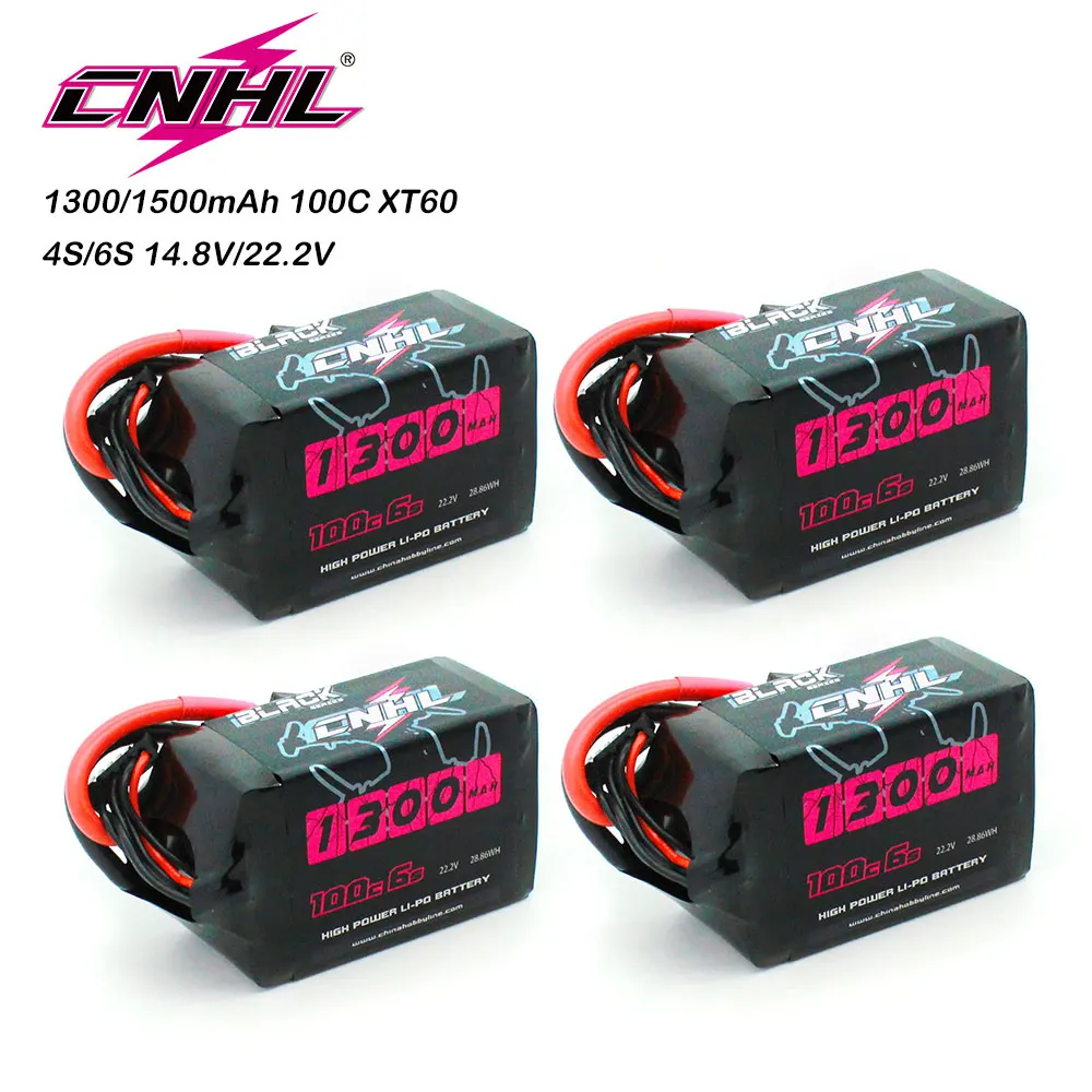 4 шт. литий-полимерный аккумулятор CNHL 4S 6S 14 8 в 22 2 1300 1500 мАч 100C с разъемом XT60 для
