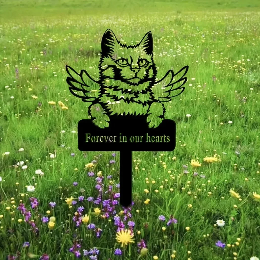 Турецкий Ангорский Кот Металлический Маркер Граффити Силуэт Животного Железный