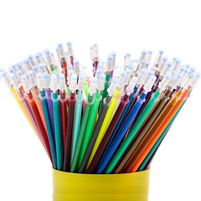 24/36/48pcs Gel Pen Set Refills Metallic Pastel Neon Glitter Sketch Drawing Color Pen School Stationery Marker for Kids Gifts