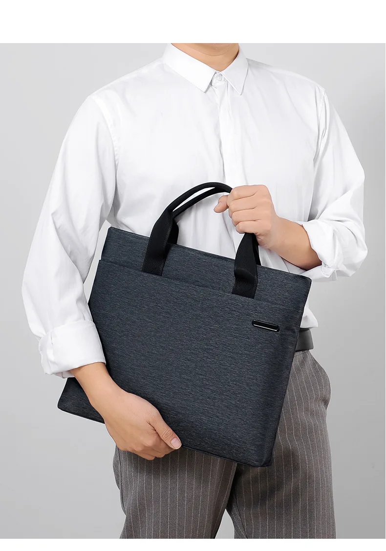 2022 Lightweight large business bag men Solid big Men's bags Waterproof 15.6 inch laptop bag Black Document briefcase men bags