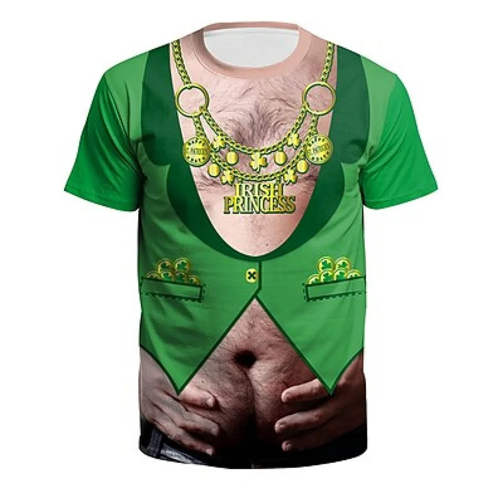 

Футболка мужская с 3D-принтом живота, смешной зеленый юмористический пуловер с коротким рукавом, топ оверсайз, одежда в стиле Харадзюку, на л...