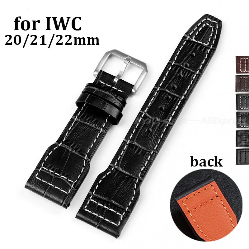 Ремешок для часов из натуральной кожи IWC PILOT Португалия Воловья кожа ремешок 20 мм