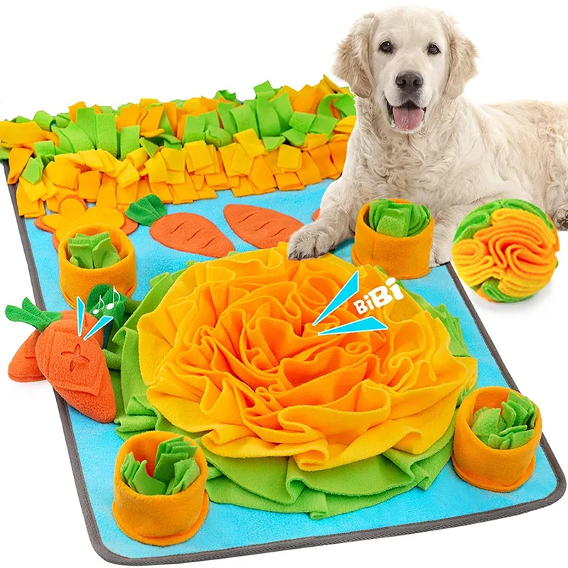 

Dog Snuffle Mat Foraging Feeding Pad Nosework Treats Nose Smell Sniffing Slow Feeder Training Mats for Small Medium Large Dogs
