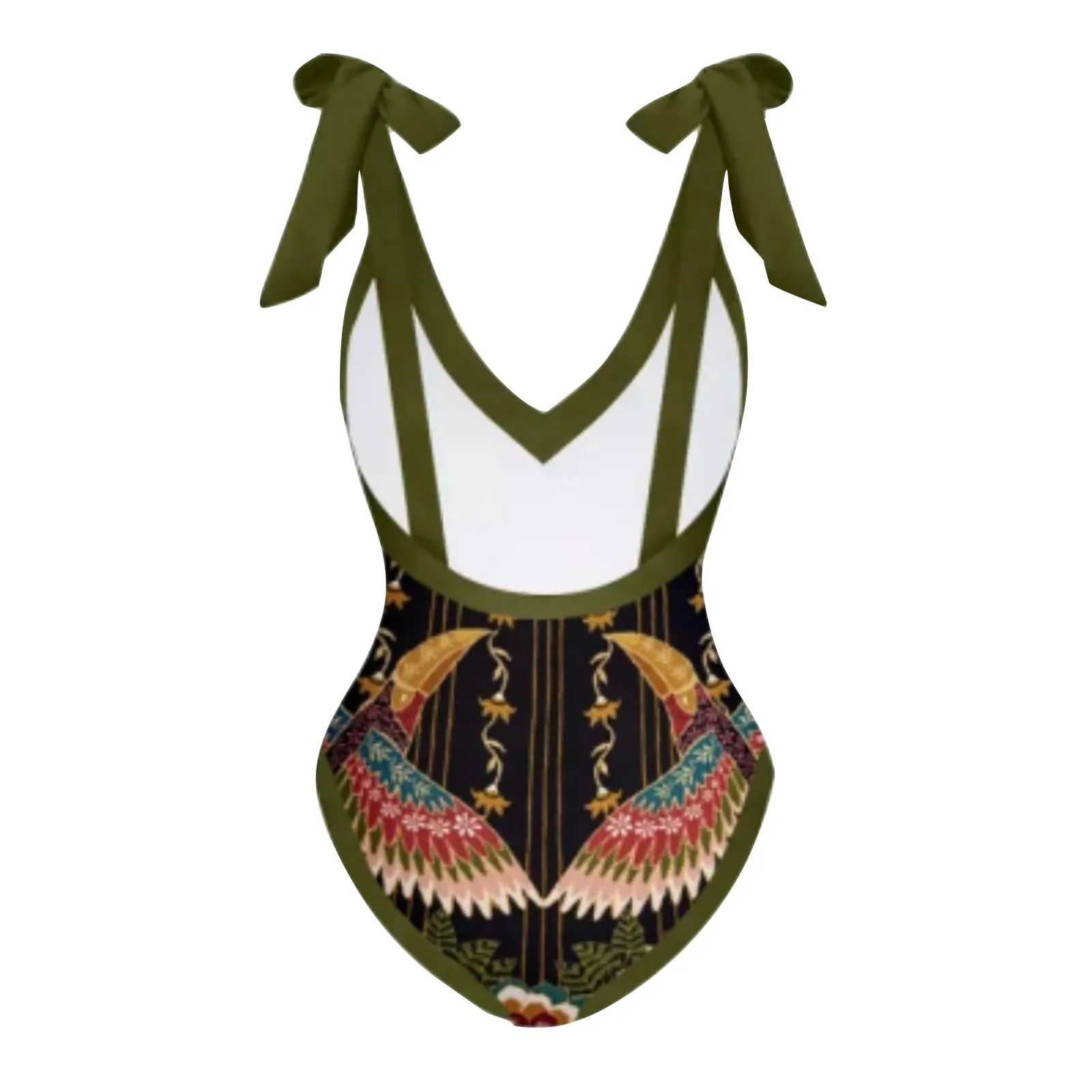 Boho Ethnic Two Piece Bikini Swimdress Suits Women Vintage V Neck Brazilian Swimwear Bathing Suit Beach Party Trajes De Baño