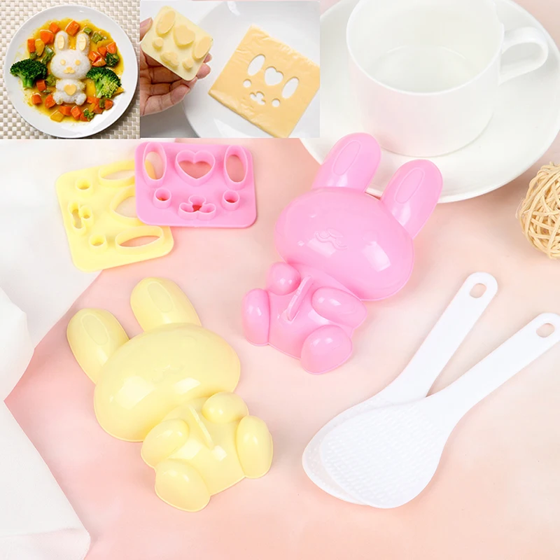 

Cute Rabbit Bento Sandwich Decoration Cutter Onigiri Maker Molds Sushi Rice Mold Rice Embossing Moulds Kitchen Cooking Supplies