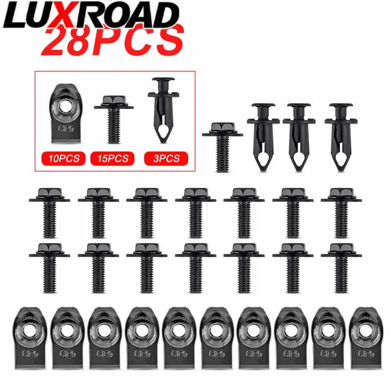 

Fit For Infiniti Car Body Bolts & U-nut Clips M6 Engine Cover Undertray Splash Shield Guard Bumper Fender Fastener Rivet Screws