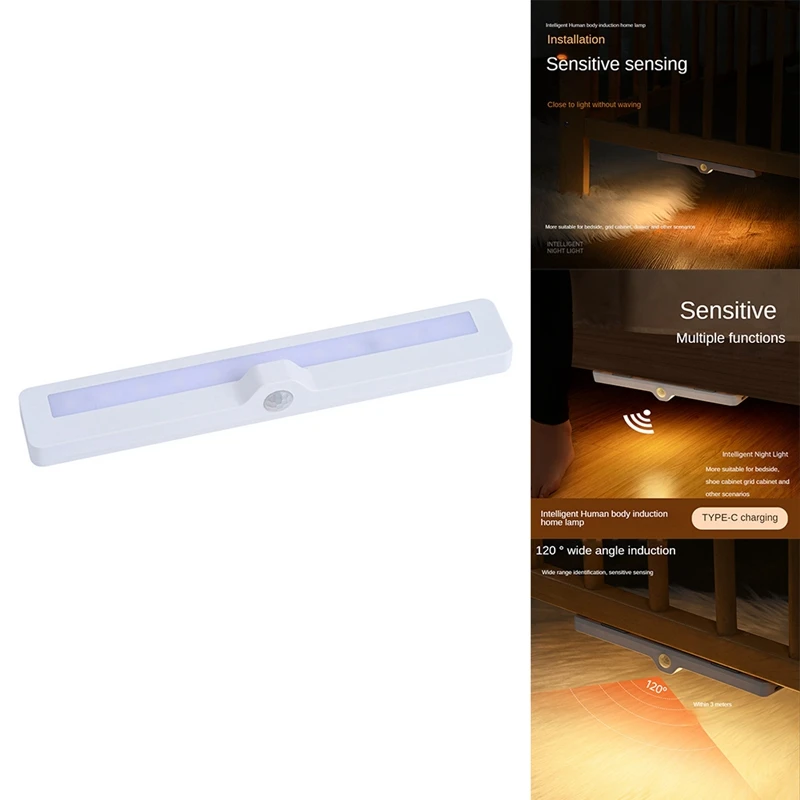 

Светодиодный индукционный светильник с человеческим телом, беспроводной магнитный ночсветильник с USB-зарядкой и регулируемой яркостью для спальни, кабинета