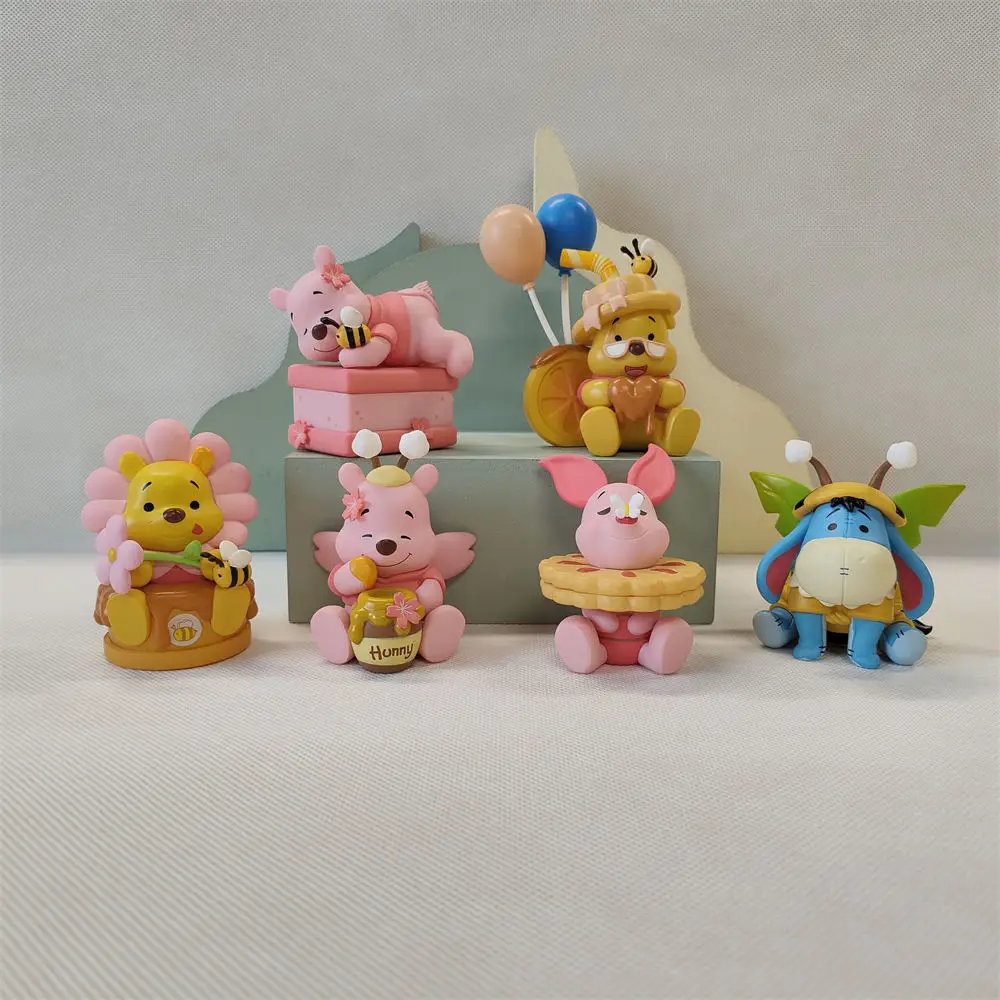 

6Pcs/Set Disney Anime Toy For Children Animal Tigger Winnie-the-pooh Hand-run Doll Cake Car Ornaments Decorative Gifts