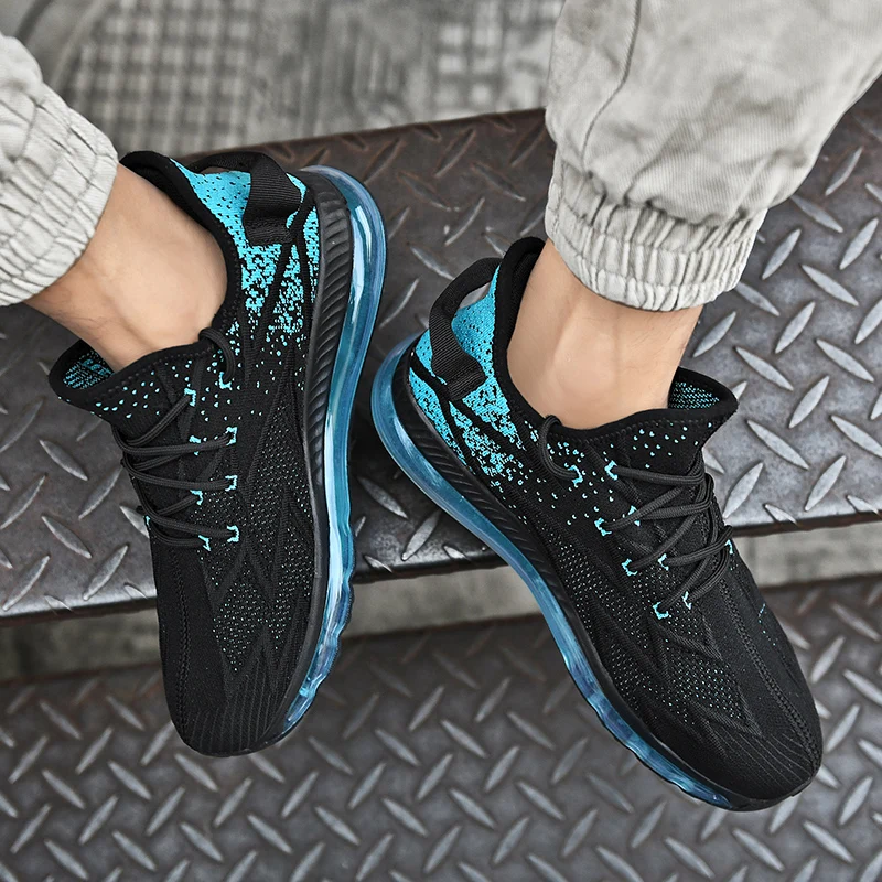 Men's Sneakers Breathable Men Running Shoes Air Cushion Comfortable Casual Skateboarding Shoes Mesh Wear-resistant