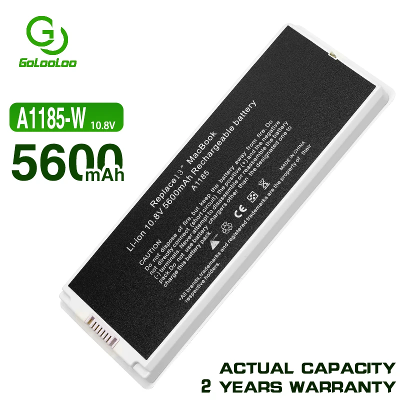 

Белый аккумулятор A1185 A1181 для ноутбука Apple MA566 MA566FE/A MA566G/A MA566J/A для MACBOOK 13 "MA472 MA472B/A MA701 MB404X, 5600 мАч
