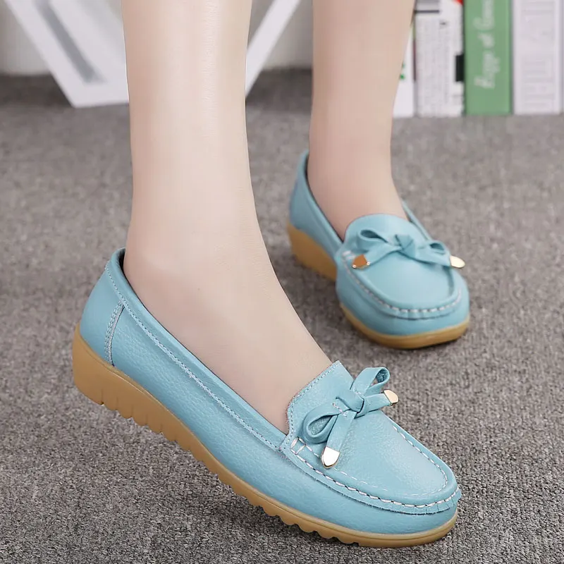 

Nurse Shoes White Flats Driving Fringe Shoes New Ladies Loafers Plus Size 41 Lazy Shoe Casual Breathable Women Leather Shoes