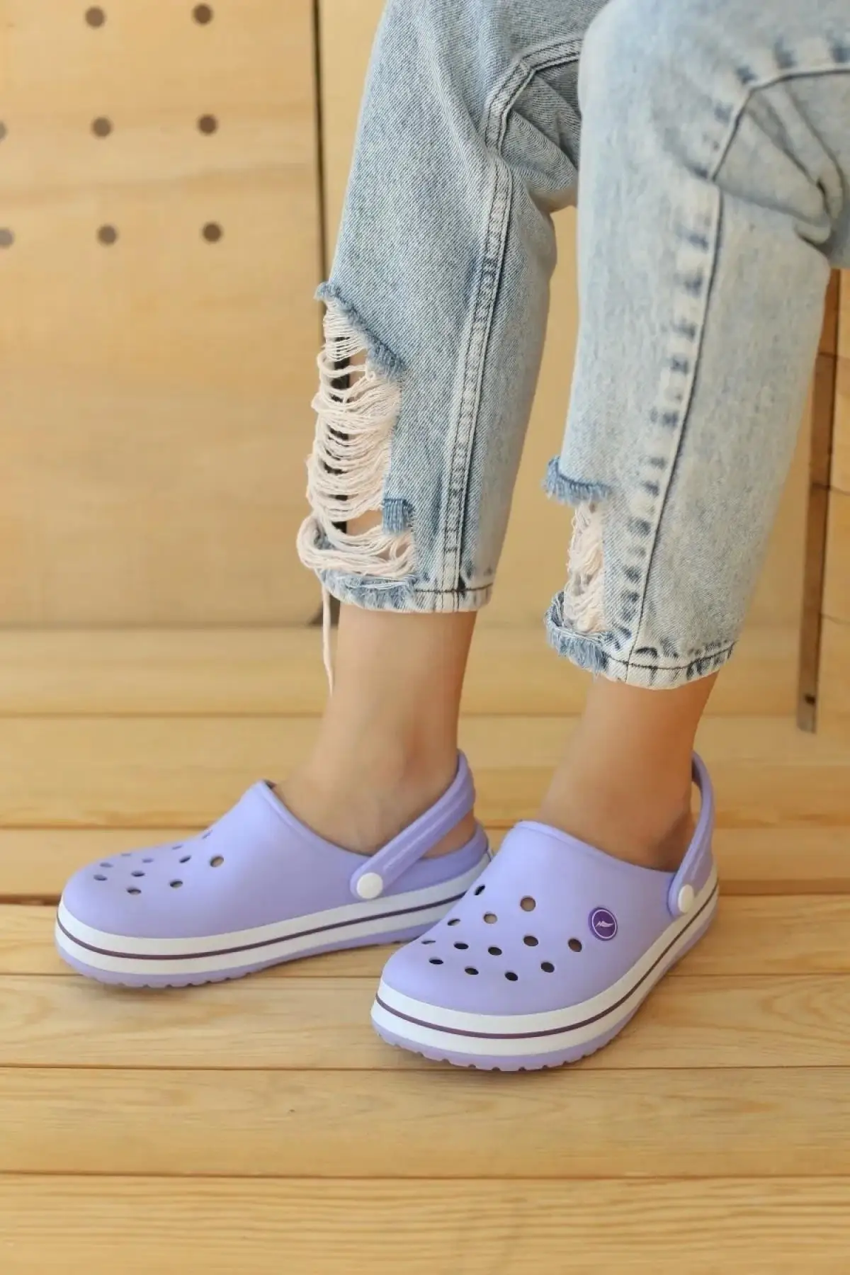 Women slippers lilac white purple