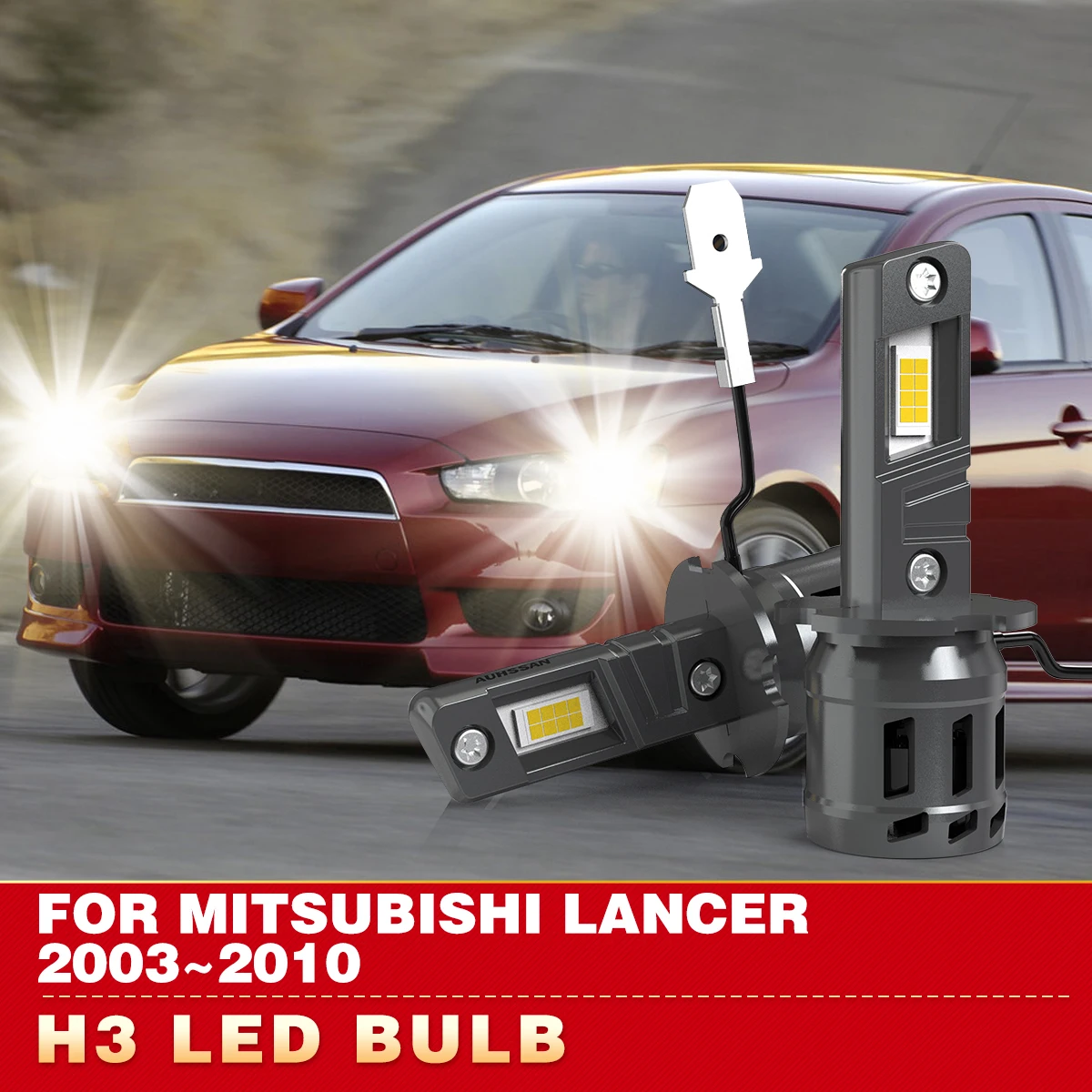 2 шт. Автомобильные светодиодные лампы H3 для фар Mitsubishi Lancer 2003-2010